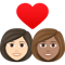 Couple with Heart- Woman- Woman- Light Skin Tone- Medium Skin Tone emoji on Emojione